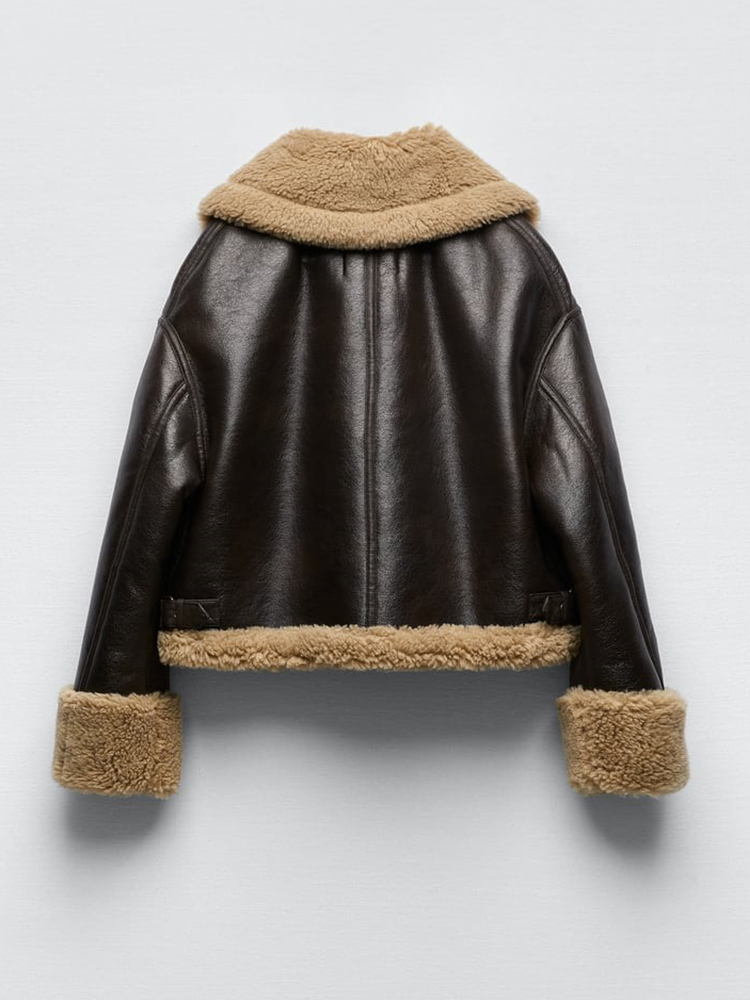 Genuine Shearling Sheepskin Leather Jacket - mughalstitchindustries.com